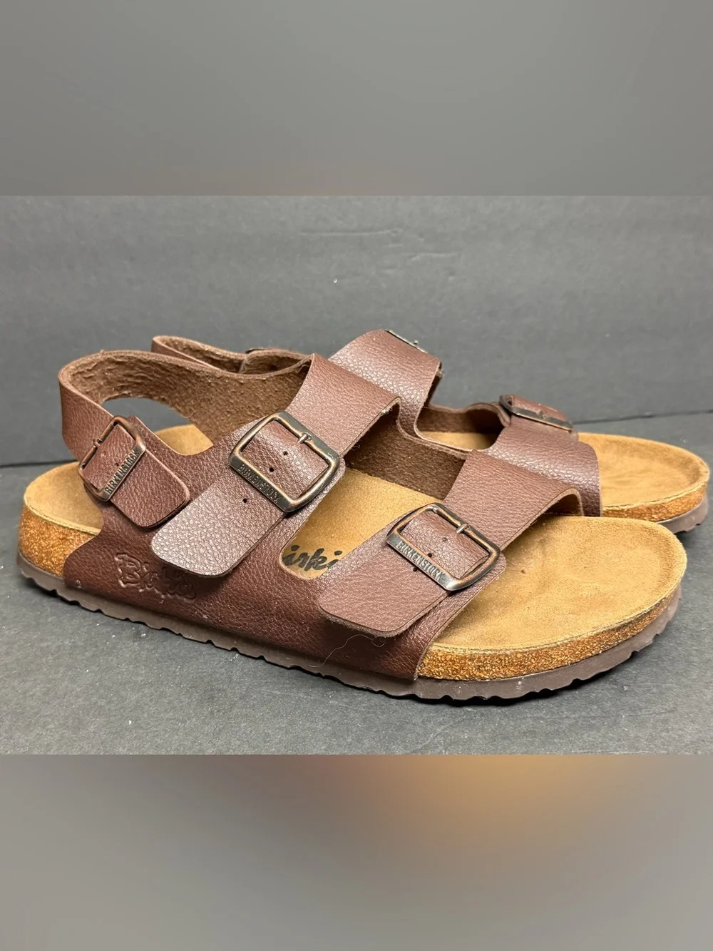 Birkenstock Milano Nubuck Leather Habana Brown Sandals US Size 10